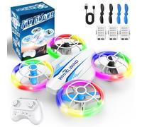 Mini Drone for Kids Toys, Kids Drone with 6 LED Light Modes, Mini Drone for 6-12+ Year Old Boys Girls, Hand Operated RC Quadcopter with 3 Batteries, 3D Flip, Best Toy Gifts for Boys and Girls (White)
