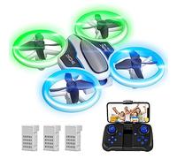 Mini Drone with 720P HD Camera for Kids and Adults, RC Quadcopter with LED Light, 3 Modular Batteries, Headless Mode, 3D Flips, Childrens Drone Toys Gifts for Boys and Girls,M2C Green