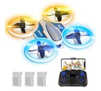 Mini Drone with 720P HD Camera for Kids and Adults, RC Quadcopter with LED Light, 3 Modular Batteries, Headless Mode, 3D Flips, Kids Drone Toys Gifts for Boys and Girls, M2C Orange