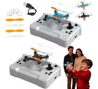 Mini drone with altitude hold, Remote control stunt rc quadcopter，Blue | Pocket rc quadcopter with 360 flip tricks, Vibrant colored led lights, Crash-proof indoor flyer toy for beginners