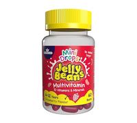 Mini Drops Jelly Beans Multivitamin - 10 Essential Vitamins & Minerals to Support Growing Bodies, Immunity & Tiredness - Strawberry No Added Sugar Gluten Free - for Children Ages 4-12 by Natures Aid