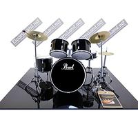 Mini Drum Kit PEARL Black Set Tribute Miniature Rock 25cm Model Scale 1:4 Collectible Box Battery Set Collectible Model