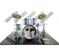 Mini Drum Kit QUEEN Roger Taylor face with red eyes tribute miniature rock 25cm model scale 1:4 collectible box battery set