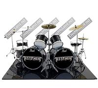 Mini Drum Kit Testament Snake Pearl Black Tribute 40cm Miniature Rock Model Scale 1:4 Size Dolls Collectible Box Battery Set