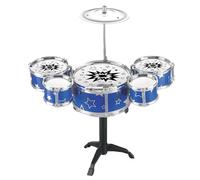 Mini Drum Set for Kids Educational Music Toy Simulation Jazz Band Drums with 5 Drums and 1 Cymbal Perfect for Early Learning and Play (Blue, One Size)