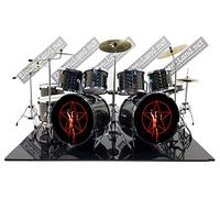 Mini Drum set Neil Peart grey Rush signals tribute miniature rock model scale 1:4 collectible size dolls collectible model 40 cm