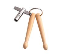 Mini Drumsticks Keychain, Wooden Drum Keychain with Drum Tuning Key Percussion Tools for Women Men Musicians Music Lover Drummer Gift