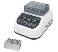 Mini Dry Bath Incubator, Lab Heating and Cooling, 9 Program Setups, Thermostatic Control, for Drying Chemical Reagents, Optional Tube Sizes