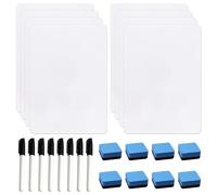 Mini Dry Erase Whiteboards 8 Pack, Double- Sided A4 Lapboards Including 8 Pens& Erasers, Durable Portable Small Boards for Children, Teachers and Education