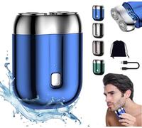 Mini Dual-Head Electric Shaver, New Upgrade Pocket Shaver, Mini Portable Rechargeable Dual-Head Electric Shaver, USB Electric Razor for Men, Pocket Size Washable Shaver for Home, Travel