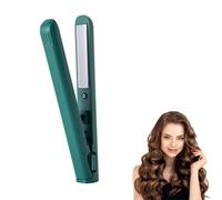 Mini Dual Purpose Curling Iron,Cozy Home Curling Iron,Mini Curling Wand and Flat Iron Mini Curling Iron Hair Straightener Curling Iron,2-in-1 Portable Travel Curling Wand for All Hair Types (Green)