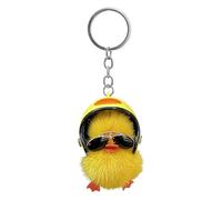 Mini Duck Keyring, Yellow Duck Key , Funny Duck Keyring, Chic Duck Accessories, Unique Key Fob, Bag Ornaments, Stylish Furry Backpack, Little Yellow Duck (Helmet Version), Siehe Beschreibung