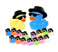 Mini Ducks 50 Pack, Glow in the Dark Cowboy Resin Ducks, Tiny Duck Figures
