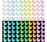 Mini Ducks Pack of 100 Numbered Small Ducks 100 Pieces Made of Luminous Resin Mini Figures Bath Ducks Small Mini Animals Mini Ducks for Hiding for Aquarium Garden Landscape Party Bag Children's