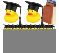 Mini Ducks - Soft Cute Graduation Rubber Toys With Black Cap | Fun For Graduation Theme Party, Birthday Celebration, Class Event Favors, Decorative Collectibles For Kids And Adults