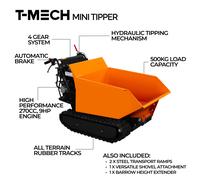 Mini Dumper 500kg Power Barrow Petrol 270cc 9HP Engine Hydraulic Tipper