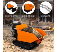 T-mech Tracked Mini Dumper Petrol Tipper, Orange