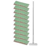 Mini Duster - Cleaning 16x8x115cm, ABS PP Stainless Steel Handle, Reusable Fabric Duster with Quick Change Design | Compact Toilet Mop