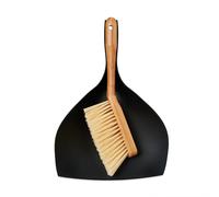Relaxdays Mini Dustpan and Brush, Black/Natural, 36 x 25 x 6 cm