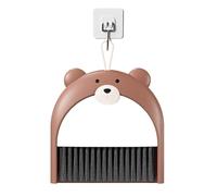 Mini Dustpan and Brush Mini Broom and Dustpan Set Debris Clean Brush Suitable for Desktop Keyboard Household Kitchen Little Bear(Brown)