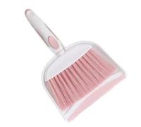 Mini Dustpan and Brush Mini Broom and Dustpan Set Table Dining Crumb Sweeper Soft Bristles Multipurpose Desktop Cleaning Tools(Pink)