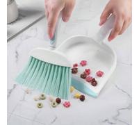 Mini Dustpan and Brush Set, Creative Household Cleaning Kit, Green | Lightweight Plastic Material, Compact Mini Size, Soft Dense Bristles, Hanging Hole Design, Idea For Desk, Keyboard, Cleanup