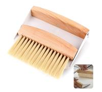 Mini Dustpan and Brush Set - Small Metal Dustpan with Wooden Table Brush, Portable 2-in-1 Cleaning Tool for Tabletop, Countertop, Desk, Kitchen & Office Crumbs