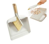 Mini Dustpan and Brush Set - Wooden Handle Dense Bristles,Desk Cleaning Broom and Dustpan Set | for Crumbs Pet Litter Hair Kitchen Living Room Tabletop Counter Shelf Tight Space