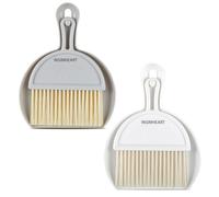 Mini Dustpan and Brush Sets, 2Pack Dust Pan and Brush，Handheld Broom and Dustpan Set, Portable Cleaning Brush with Dustpan Combo for Home, Table, Countertop, Sofa, Key Board (White Grey)