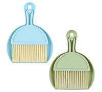 Mini Dustpan and Brush Sets, 2Pack Dust Pan and Brush，Handheld Broom and Dustpan Set, Portable Cleaning Brush with Dustpan Combo for Home, Table, Countertop, Sofa, Key Board (Blue green)