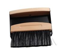 Mini Dustpan Set, Broom Dustpan Combo Wooden Handle, Black PET bristles(Black Pet Bristles)