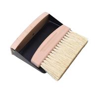 Mini Dustpan Set, Broom Dustpan Combo Wooden Handle, Black PET bristles(Black Sisal Bristles)