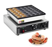 Mini Dutch Pancake Baker, 36 Holes Electric Waffle Pancake Machine 950W Maker Machine Nonstick Iron Donut Baker Maker 0-5 Minutes Time Setting 50°C-300°C Temperature Control for Commercial or Home Use