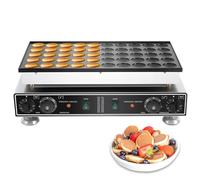 Mini Dutch Pancake Baker, 50 Holes Commercial Nonstick Waffle Maker Machine, 1700W, 50°C - 300°C Temperature Control, 0-5 Minutes Time Setting for Commercial Home Use