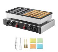 Mini Dutch Pancake Maker Dorayaki Baker Machine Commercial Non-stick Waffle Maker Dual Temp Time Control Uniform Heat Distribution