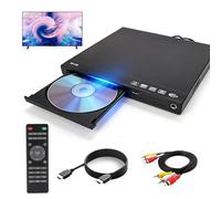 Mini DVD Player, DVD/CD Player for TV, All Region Free HDMI DVD Player for Smart TV Support 1080P Full HD with USB Input, Remote Control, AV/HDMI Cables, Compact DVDs Player for Home Use
