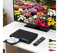 Mini DVD Player for TV HDMI, Portable 1080P HD DVD CD/Disc Player with HDMI/AV Output, USB Input Supports MP3/MP4/AVI Formats, Remote Control & Cables Included