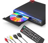 Mini DVD Player HD, Compact EVD/VCD/CD Player with USB Port, Karaoke Function & Stereo Output for Home Entertainment (HD-238 1080P HDMI Cable (High-Definition)