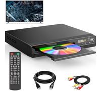 Mini DVD Player HD, Compact EVD/VCD/CD Player with USB Port, Karaoke Function & Stereo Output for Home Entertainment (HD-229 1080P HDMI Cable (High-Definition)