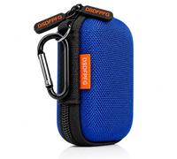 Mini Earbud Case for Apple Airpods, Earpods, Samsung Galaxy Buds, Wired/Wireless Earbuds, Earphones, Earplugs, Earpiece, Flash Drive - Small Hard Shell Rectangle Carrying Case Zipper Tech Pouch - Blue