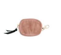 Mini Earbuds Case with Clasp | Compact AirPods Holder | Small Zipper Pouch for Earphones | Travel Earbuds Storage Bag | Portable Headphone Case | Cotton Earphone Organizer | Pink Velvet