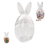 Mini Easter Egg Jar,Easter Bunny Ears Glass Storage Jars with Lid,Clear Glass Egg Cup Container,Cute Rabbit Clear Storage Containers,Candy Jar for E-aster Party Tea Cookie Table Candy Treats Decor
