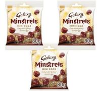 Mini Easter Eggs Bags & Pouches - Multiple Styles & Flavours - Pack of 3 Mini Chocolate Egg Bags - 18 Variations Available - Seasonal Easter Treats (Minstrels Mini Eggs 80g - Pack Of 3)