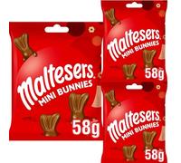 Mini Easter Eggs Bags & Pouches - Multiple Styles & Flavours - Pack of 3 Mini Chocolate Egg Bags - 18 Variations Available - Seasonal Easter Treats (Maltesers Easter Bag 58g - Pack Of 3)