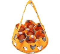 Mini Egg Collecting Basket with 7 Pouches for Chicken Duck Goose Eggs, Oxford Fabric Farm Egg Holder Easy to Carry for Poultry Farmers