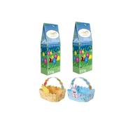 Mini Eggs Easter Gift Basket Set By Bargainonline Hub 2 x Chocolate Egg Boxes with Decorative Baskets Bunny Chick Design Kids Easter Treat Gift