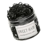 Mini Elastic Bands Thick Disposable Elastic Rubber Hair Ties with Box for Girls 500PCS Black..
