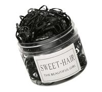 Mini Elastic Bands Thick Disposable Elastic Rubber Hair Ties with Box for Girls 500PCS Black.