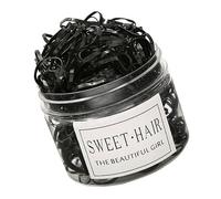 Mini Elastic Bands Thick Disposable Elastic Rubber Hair Ties with Box for Girls 500PCS Black