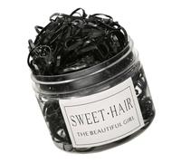 Mini Elastic Bands Thick Disposable Elastic Rubber Hair Ties with Box for Girls 500PCS Black
